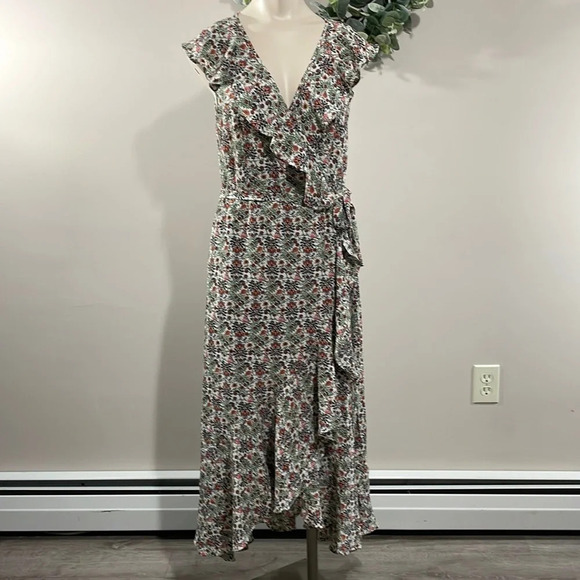 NWOT Max Studio Floral Wrap Maxi High Low Dress S - Picture 1 of 16